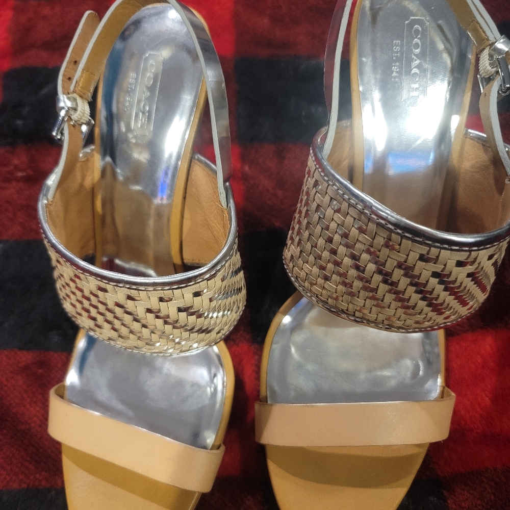 Coach heels with sling back super cute sz 11
